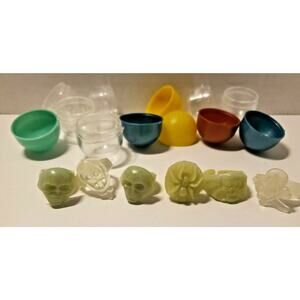 Vintage Gumball Vending Spider & Skull Head Halloween Rings Lot 6 Random Rings